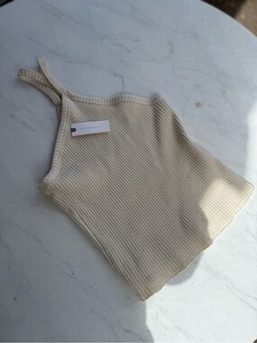 Anthropologie Ribbed Cream Tank
